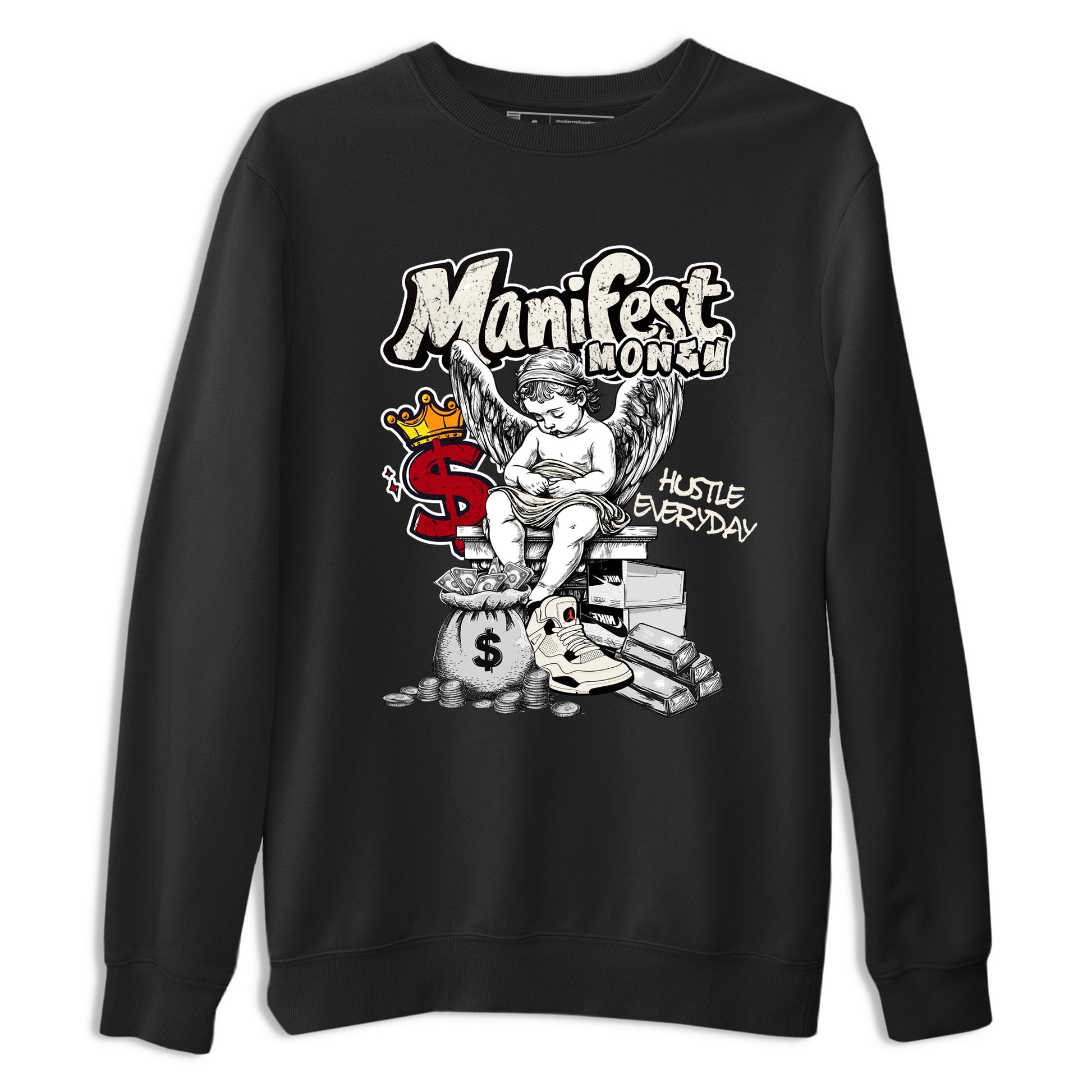 Sneaker match tees – Sneaker Tees To Match Air Jordan 4 Flight Club Shoes – Manifest Money Tee Black 2
