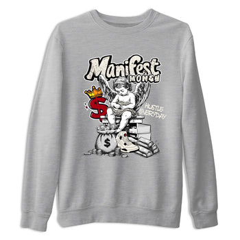 Sneaker match tees – Sneaker Tees To Match Air Jordan 4 Flight Club Shoes – Manifest Money Tee Heather Grey 2