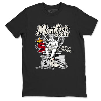 Sneaker match tees – Sneaker Tees To Match Air Jordan 4 Flight Club Shoes – Manifest Money Tee Black 2