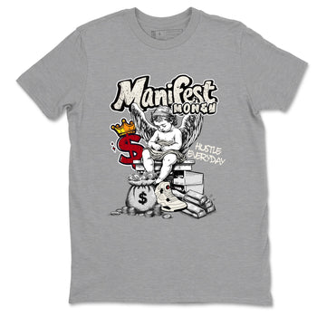 Sneaker match tees – Sneaker Tees To Match Air Jordan 4 Flight Club Shoes – Manifest Money Tee Heather Grey 2