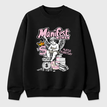 Sneaker match tees – Sneaker Tees To Match Air Jordan 4 Iced Carmine Shoes – Manifest Money Tee Black 2