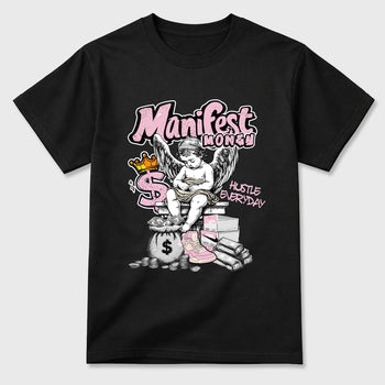 Sneaker match tees – Sneaker Tees To Match Air Jordan 4 Iced Carmine Shoes – Manifest Money Tee Black 2
