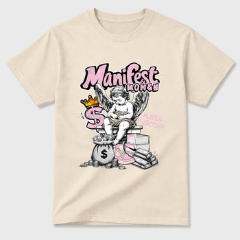 Sneaker match tees – Sneaker Tees To Match Air Jordan 4 Iced Carmine Shoes – Manifest Money Tee Natural 2
