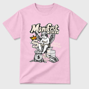 Sneaker match tees – Sneaker Tees To Match Air Jordan 4 Iced Carmine Shoes – Manifest Money Tee Pink 2