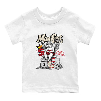 Sneaker match tees – Sneaker Tees To Match Air Jordan 4 Valentines Day Shoes – Manifest Money Kids T-Shirt White 2
