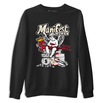 Sneaker match tees – Sneaker Tees To Match Air Jordan 4 Valentines Day Shoes – Manifest Money Tee Black 2