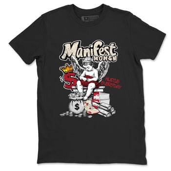 Sneaker match tees – Sneaker Tees To Match Air Jordan 4 Valentines Day Shoes – Manifest Money Tee Black 2