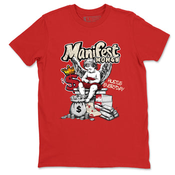 Sneaker match tees – Sneaker Tees To Match Air Jordan 4 Valentines Day Shoes – Manifest Money Tee Red 2