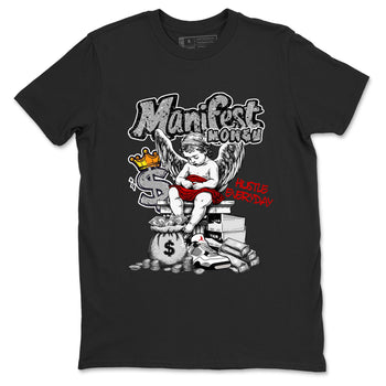 Manifest Money sneaker match t-shirt styled to complete your fit with the Air Jordan 4 White Cement sneakers, shown in Black 2.