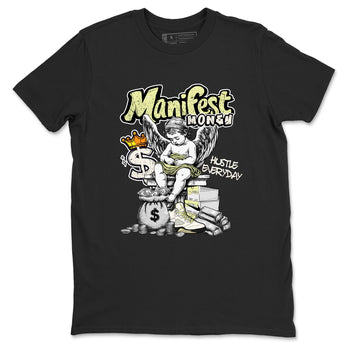 Sneaker match tees – Sneaker Tees To Match Air Jordan 5 Luminous Green Shoes – Manifest Money Tee Black 2