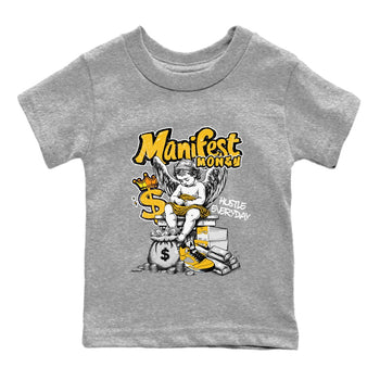 Sneaker match tees – Sneaker Tees To Match Air Jordan 5 Tokyo Shoes – Manifest Money Kids T-Shirt Heather Grey 2