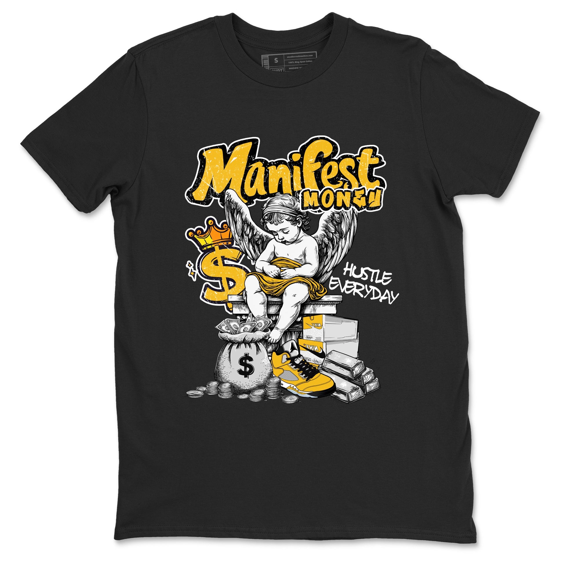 Sneaker match tees – Sneaker Tees To Match Air Jordan 5 Tokyo Shoes – Manifest Money Tee Black 2