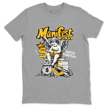 Sneaker match tees – Sneaker Tees To Match Air Jordan 5 Tokyo Shoes – Manifest Money Tee Heather Grey 2