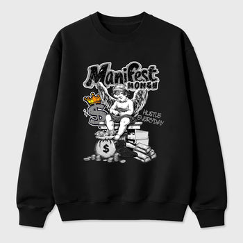 Sneaker match tees – Sneaker Tees To Match Air Jordan 6 Cap and Gown Shoes – Manifest Money Tee Black 2