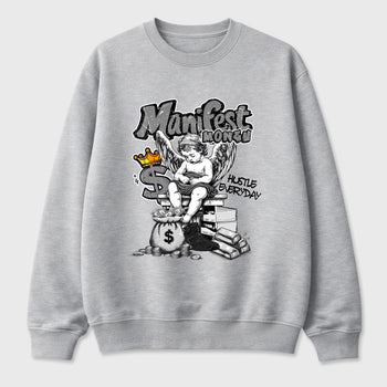 Sneaker match tees – Sneaker Tees To Match Air Jordan 6 Cap and Gown Shoes – Manifest Money Tee Heather Grey 2