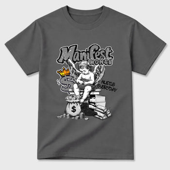 Sneaker match tees – Sneaker Tees To Match Air Jordan 6 Cap and Gown Shoes – Manifest Money Tee Cool Grey 2