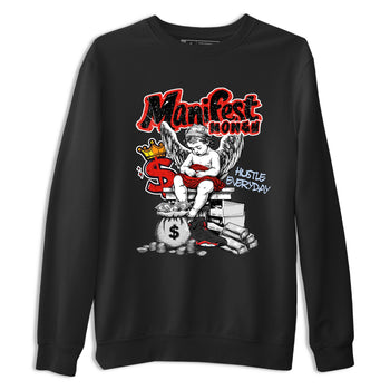 Sneaker match tees – Sneaker Tees To Match Air Jordan 6 Reverse Infrared Shoes – Manifest Money Tee Black 2
