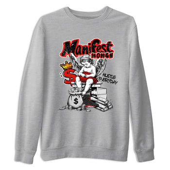 Sneaker match tees – Sneaker Tees To Match Air Jordan 6 Reverse Infrared Shoes – Manifest Money Tee Heather Grey 2