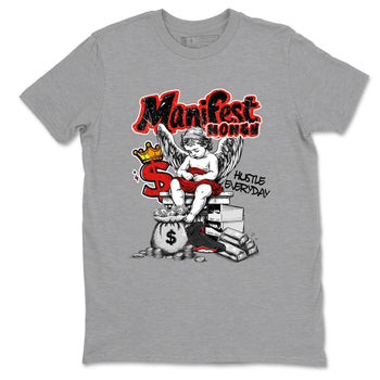 Sneaker match tees – Sneaker Tees To Match Air Jordan 6 Reverse Infrared Shoes – Manifest Money Tee Heather Grey 2