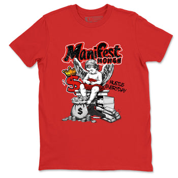 Sneaker match tees – Sneaker Tees To Match Air Jordan 6 Reverse Infrared Shoes – Manifest Money Tee Red 2