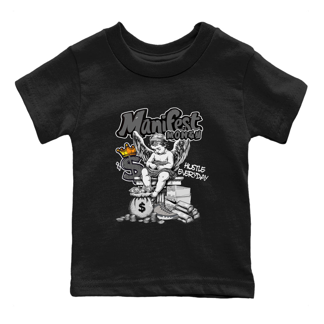 9s Cool Grey shirts to match jordans Manifest Money sneaker match tees Air Jordan 9 Retro Cool Grey match shoes to clothes SNRT Sneaker Tees Youth Baby Black 2 tee