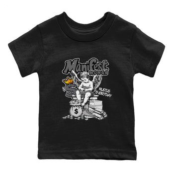 9s Cool Grey shirts to match jordans Manifest Money sneaker match tees Air Jordan 9 Retro Cool Grey match shoes to clothes SNRT Sneaker Tees Youth Baby Black 2 tee