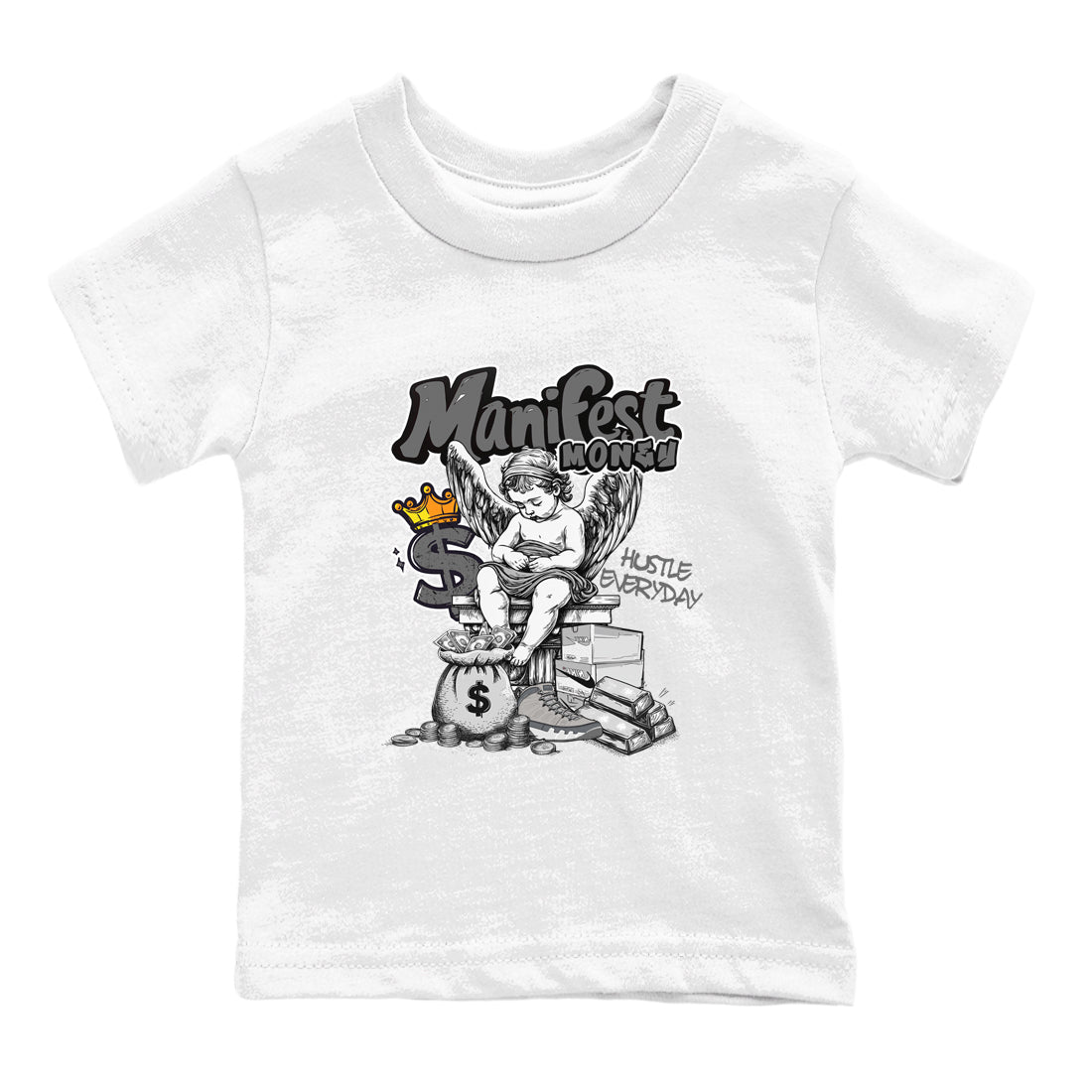 9s Cool Grey shirts to match jordans Manifest Money sneaker match tees Air Jordan 9 Retro Cool Grey match shoes to clothes SNRT Sneaker Tees Youth Baby White 2 tee