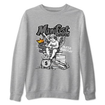 9s Cool Grey shirts to match jordans Manifest Money sneaker match tees Air Jordan 9 Retro Cool Grey match shoes to clothes SNRT Sneaker Tees unisex cotton Heather Grey 2 shirts
