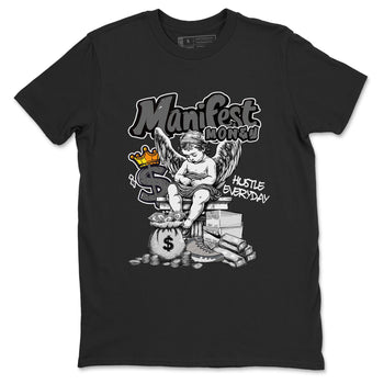 9s Cool Grey shirts to match jordans Manifest Money sneaker match tees Air Jordan 9 Retro Cool Grey match shoes to clothes SNRT Sneaker Tees unisex cotton Black 2 shirts