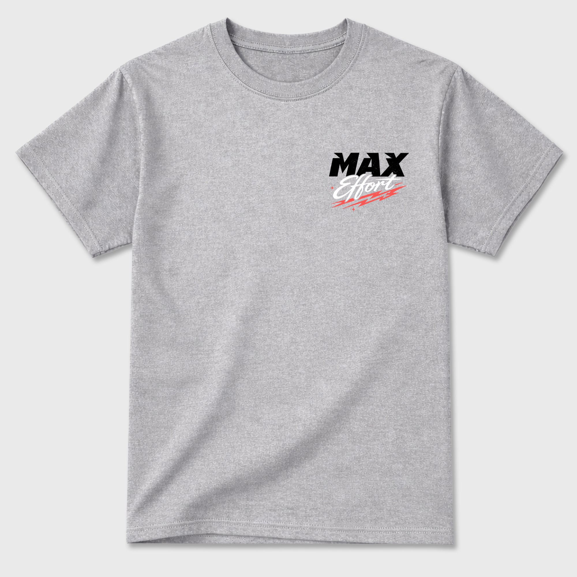 Max Effort sneaker match t-shirt styled to complete your fit with the sneakers, Double side graphic tee. shown in Heather Grey.