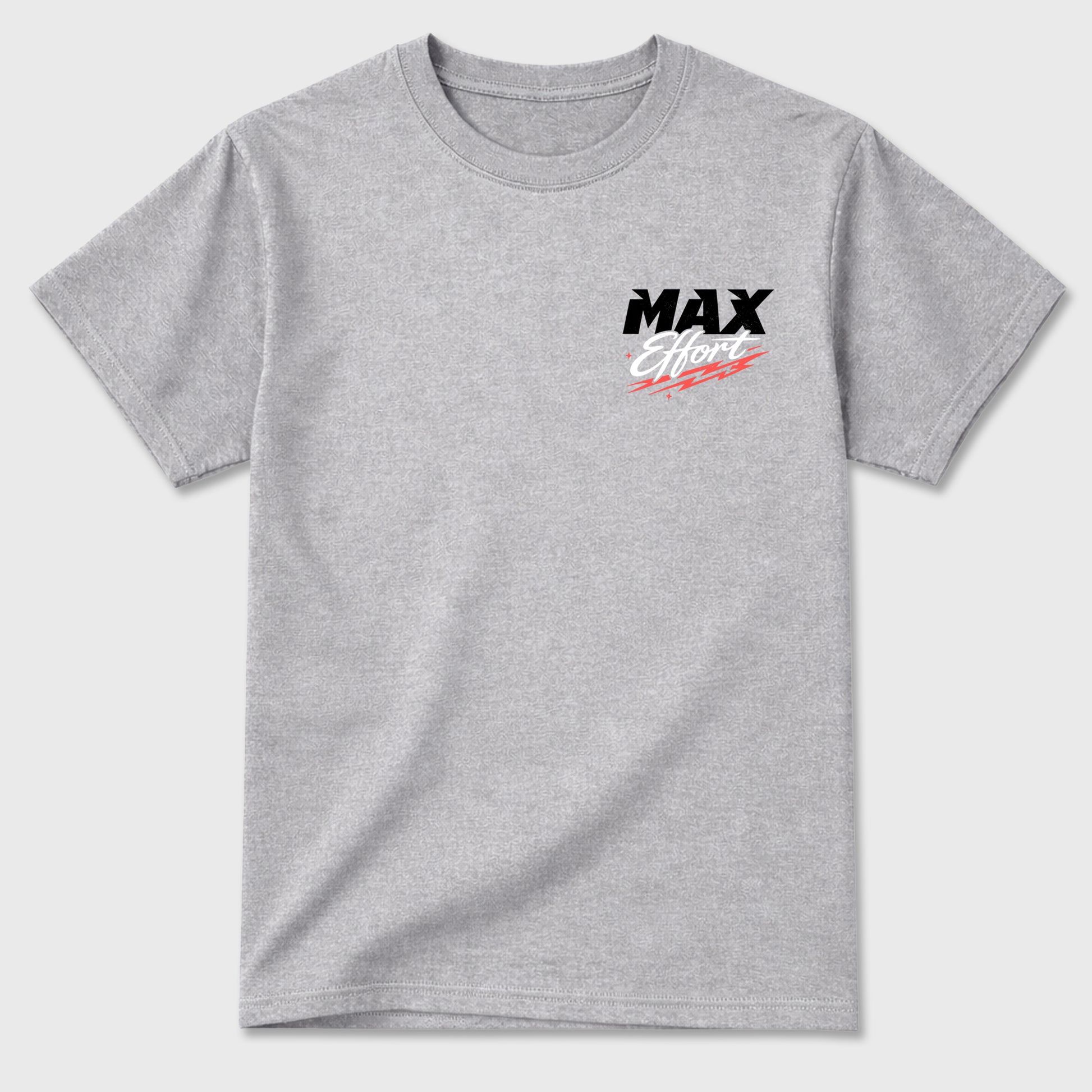 Max Effort sneaker match t-shirt styled to complete your fit with the sneakers, Double side graphic tee. shown in Heather Grey.