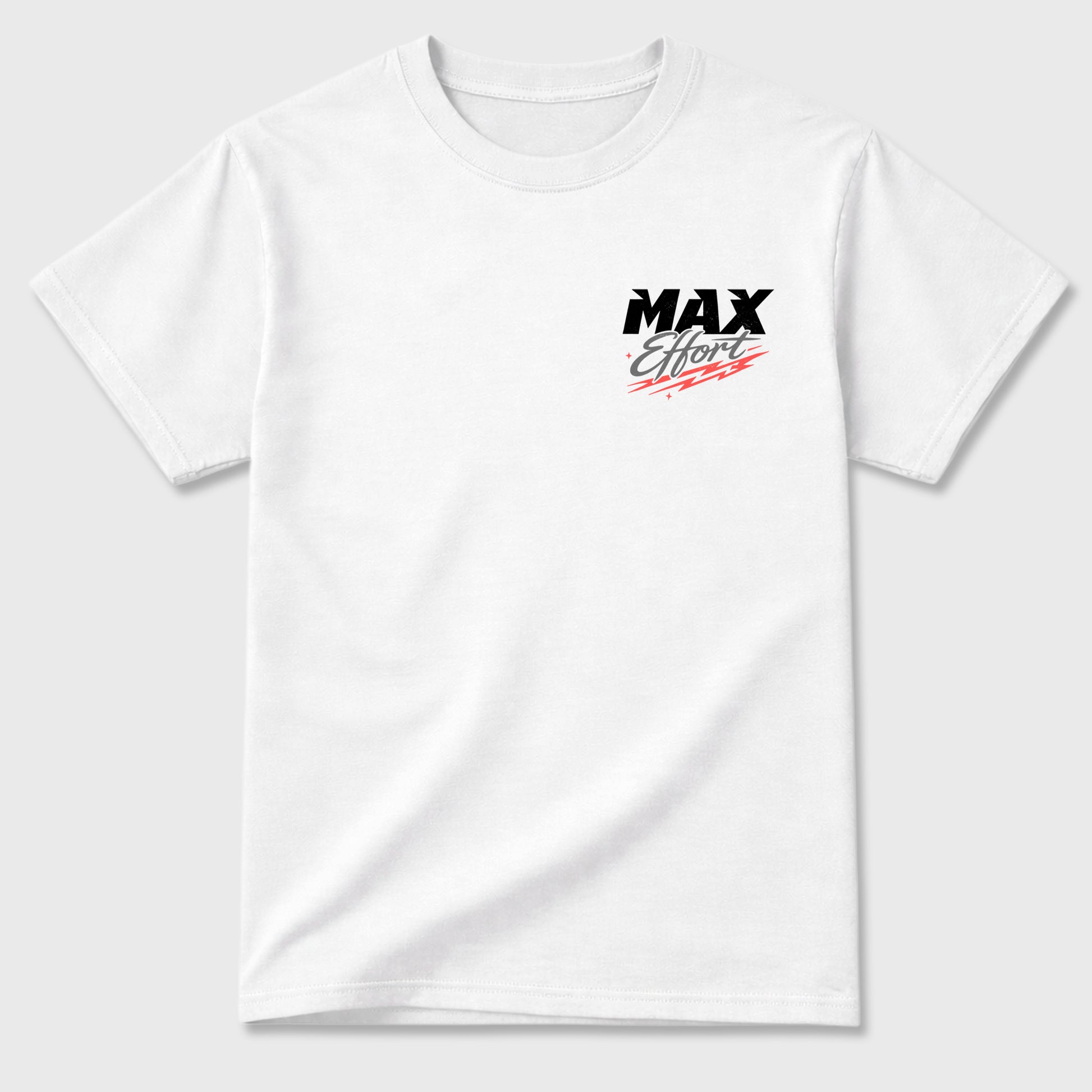 Max Effort sneaker match t-shirt styled to complete your fit with the sneakers, Double side graphic tee. shown in White.