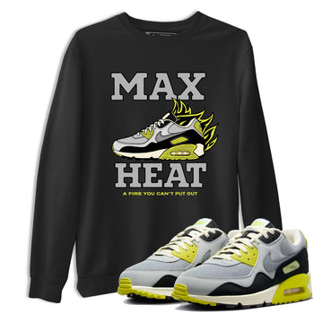 Max Heat sneaker match t-shirt styled to complete your fit with the Air Max 90 Cyber sneakers, shown in Black 1.