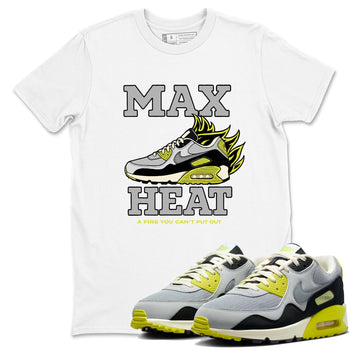 Max Heat sneaker match t-shirt styled to complete your fit with the Air Max 90 Cyber sneakers, shown in White 1.