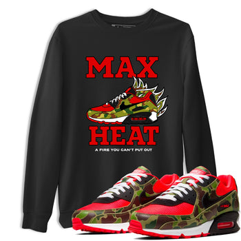 Max Heat sneaker match t-shirt styled to complete your fit with the Air Max 90 Reverse Duck Camo sneakers, shown in Black 1.