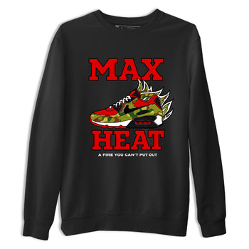 Max Heat sneaker match t-shirt styled to complete your fit with the Air Max 90 Reverse Duck Camo sneakers, shown in Black 2.