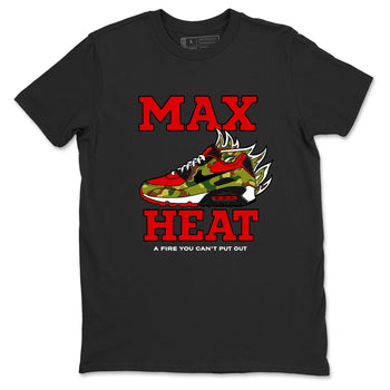 Max Heat sneaker match t-shirt styled to complete your fit with the Air Max 90 Reverse Duck Camo sneakers, shown in Black 2.