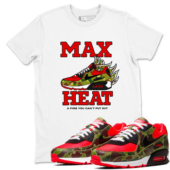 Max Heat sneaker match t-shirt styled to complete your fit with the Air Max 90 Reverse Duck Camo sneakers, shown in White 1.