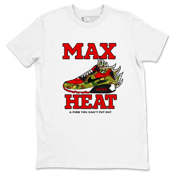 Max Heat sneaker match t-shirt styled to complete your fit with the Air Max 90 Reverse Duck Camo sneakers, shown in White 2.