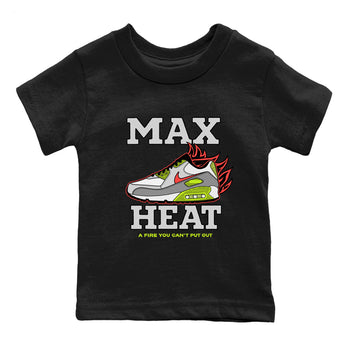Sneaker Threads – Sneaker Tees To Match Air Max 90 Spruce Aura and Ghost Green – Max Heat Youth Graphic Tee Black 2. Perfect for Jordan releases 2025 colorways.