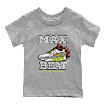 Sneaker Threads – Sneaker Tees To Match Air Max 90 Spruce Aura and Ghost Green – Max Heat Youth Graphic Tee Heather Grey 2. Perfect for Jordan releases 2025 colorways.