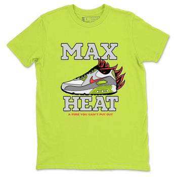 Sneaker Threads – Sneaker Tees To Match Air Max 90 Spruce Aura and Ghost Green – Max Heat Graphic Tee Safety Green 2. Perfect for Jordan releases 2025 colorways.