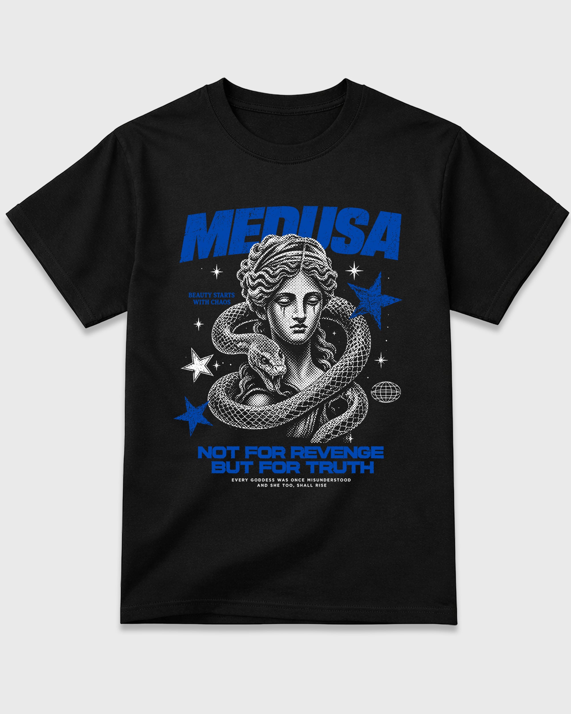Medusa Graphic T-Shirt featuring original streetwear artwork designed to match the Air Jordan 1 Royal. Black 2 Graphic T-Shirt.