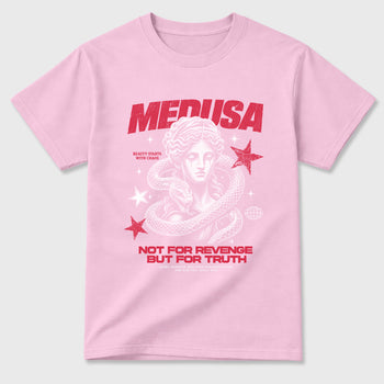 Medusa Graphic T-Shirt sneaker match tee designed for the Jordan 1 Low x Travis Scott Tropical Pink, featuring coordinated color options for a perfect streetwear match. Pink 2 shirt.