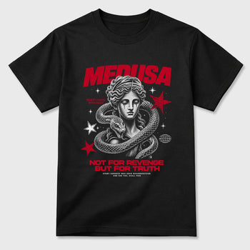 Medusa Graphic T-Shirt sneaker match tee designed for the Air Jordan 12 Retro Bloodline, featuring coordinated color options for a perfect streetwear match. Black 2 shirt.