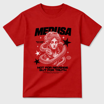 Medusa Graphic T-Shirt sneaker match tee designed for the Air Jordan 12 Retro Bloodline, featuring coordinated color options for a perfect streetwear match. Red 2 shirt.