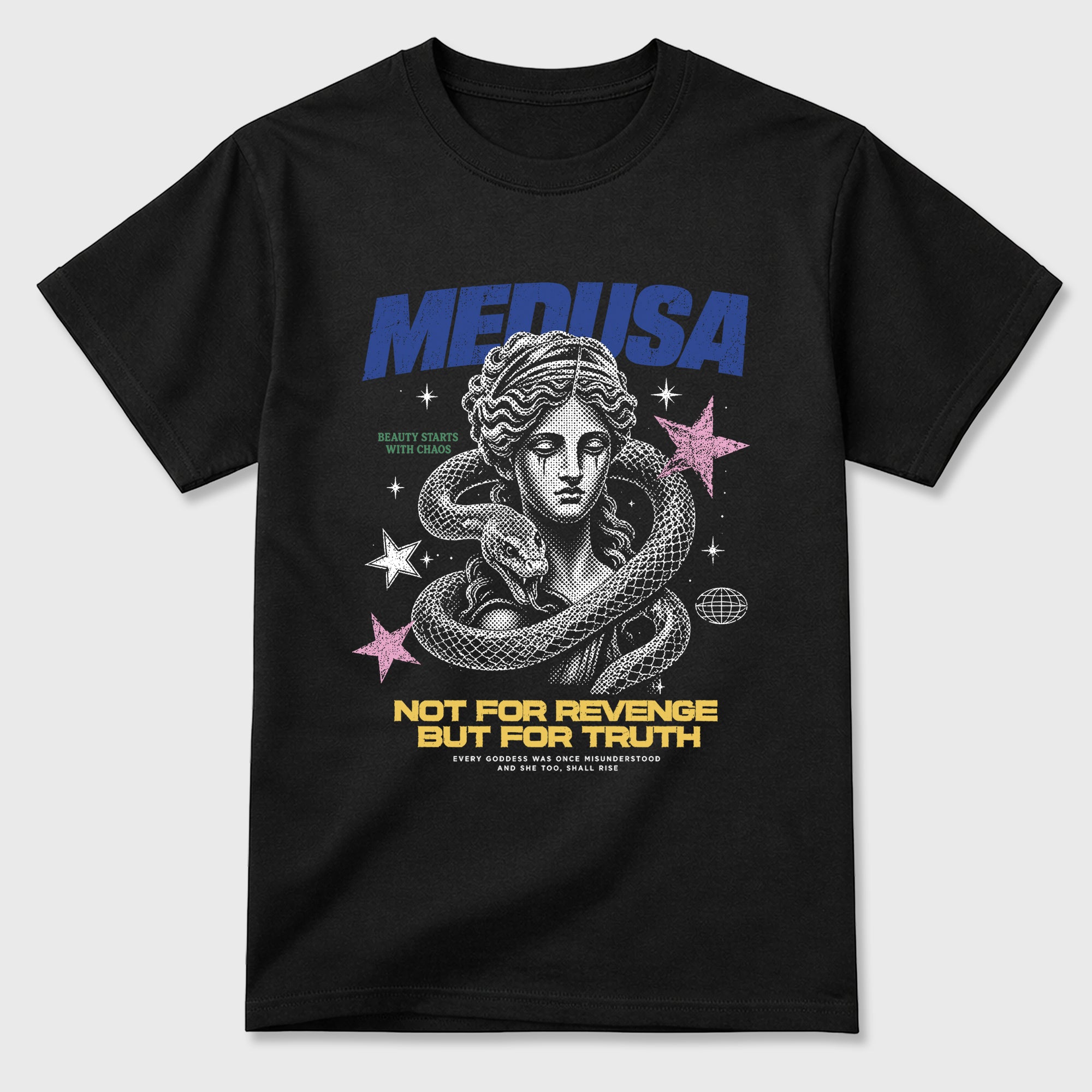 Medusa Graphic T-Shirt sneaker match tee designed for the Air Jordan 3 Brazil, featuring coordinated color options for a perfect streetwear match. Black 2 shirt.