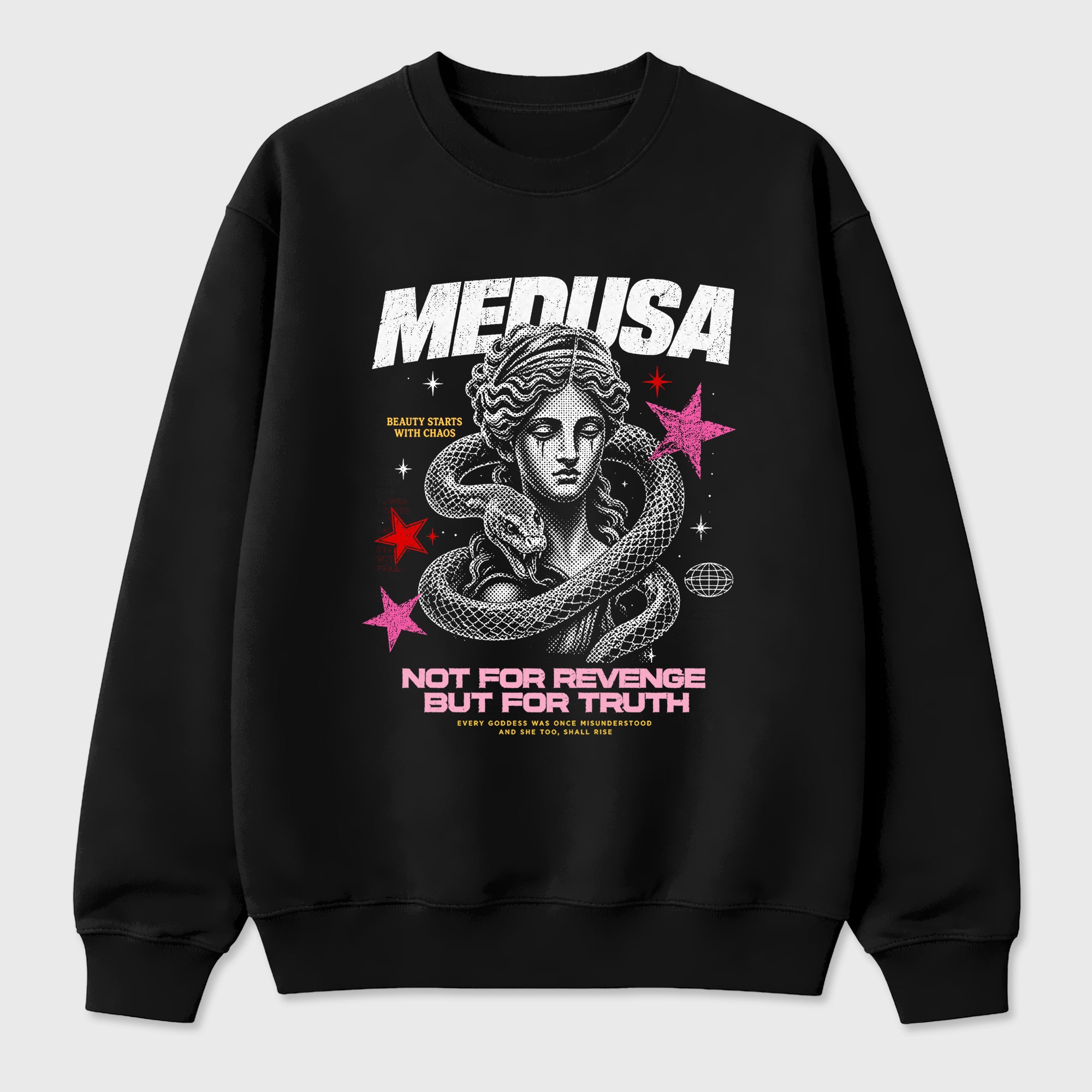 Medusa Graphic T-Shirt featuring original streetwear artwork designed to match the Air Jordan 4 Comic. Black 2 Graphic Tee.