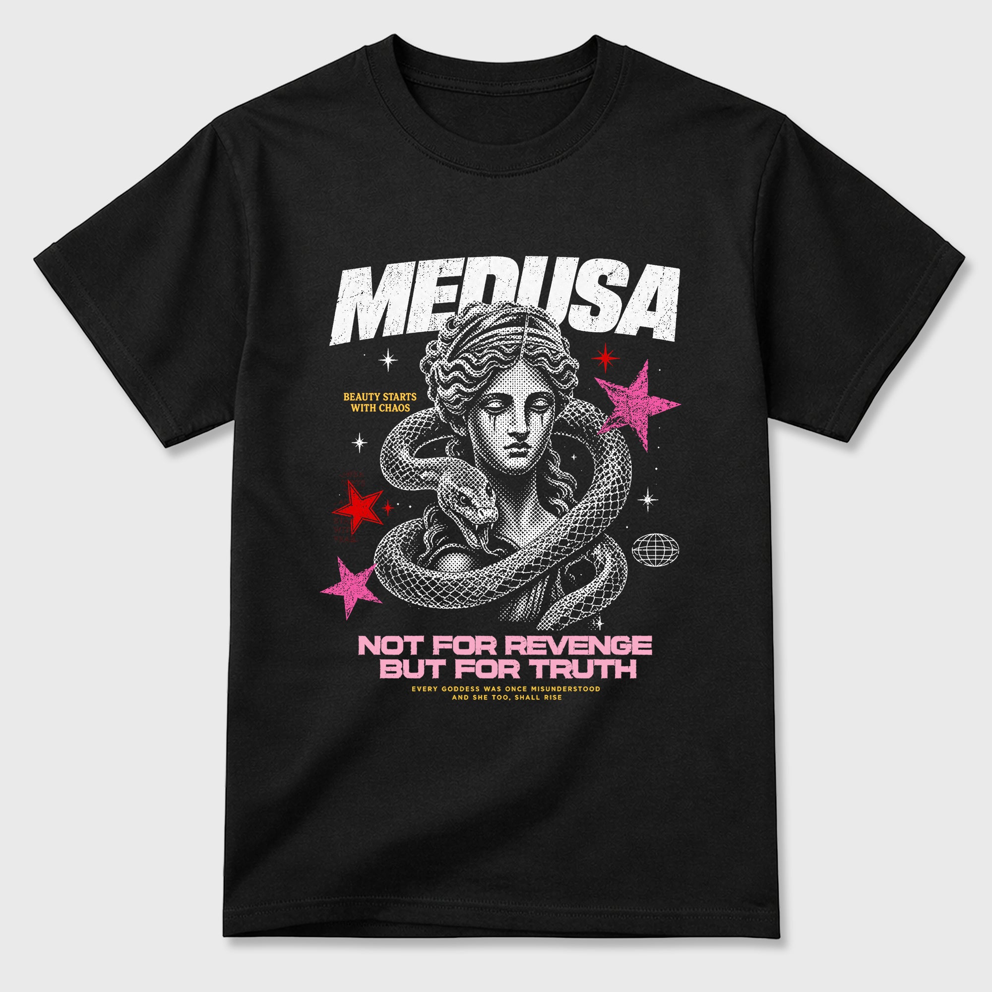 Medusa Graphic T-Shirt featuring original streetwear artwork designed to match the Air Jordan 4 Comic. Black 2 Graphic T-Shirt.