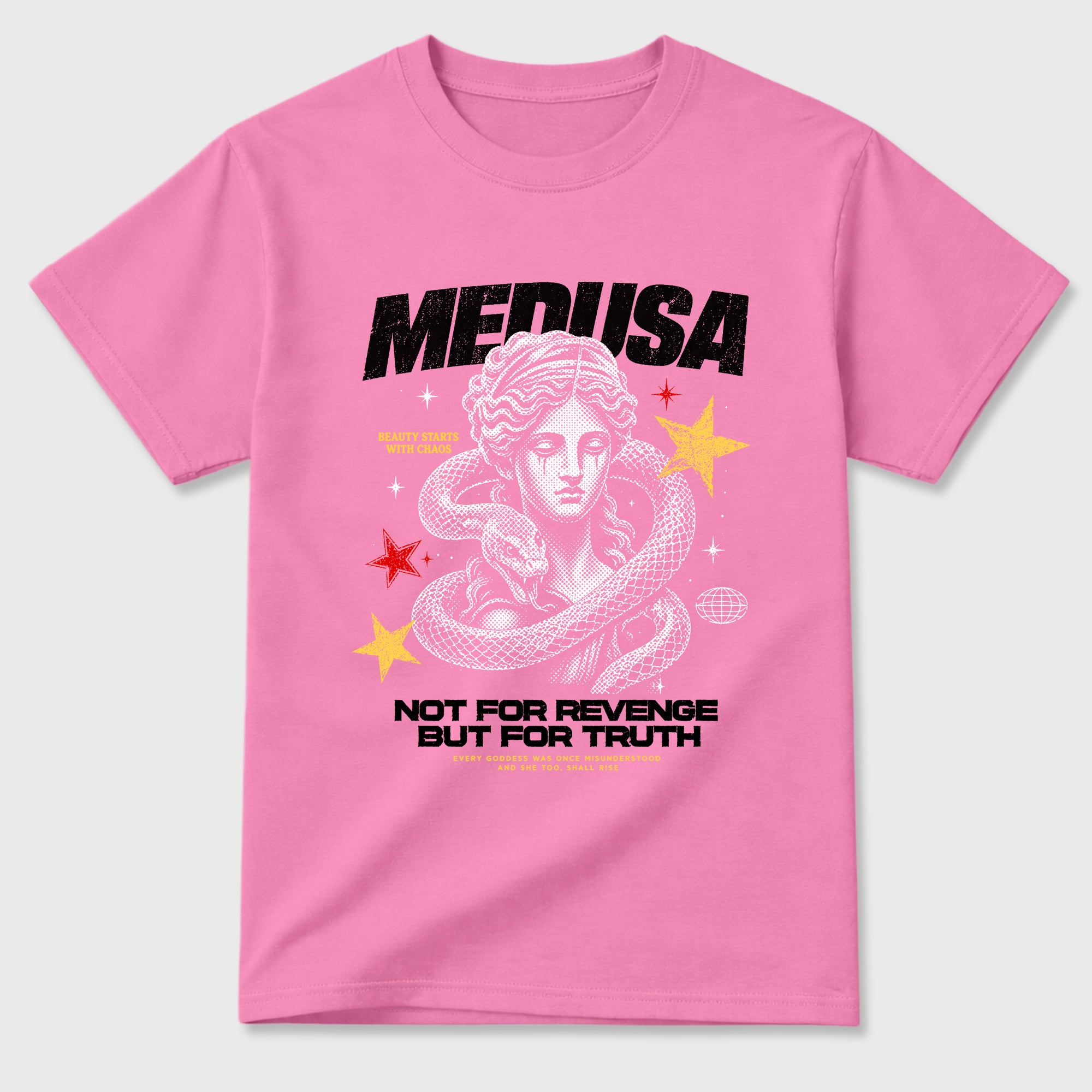 Medusa Graphic T-Shirt featuring original streetwear artwork designed to match the Air Jordan 4 Comic. Bubble Gum 2 Graphic T-Shirt.